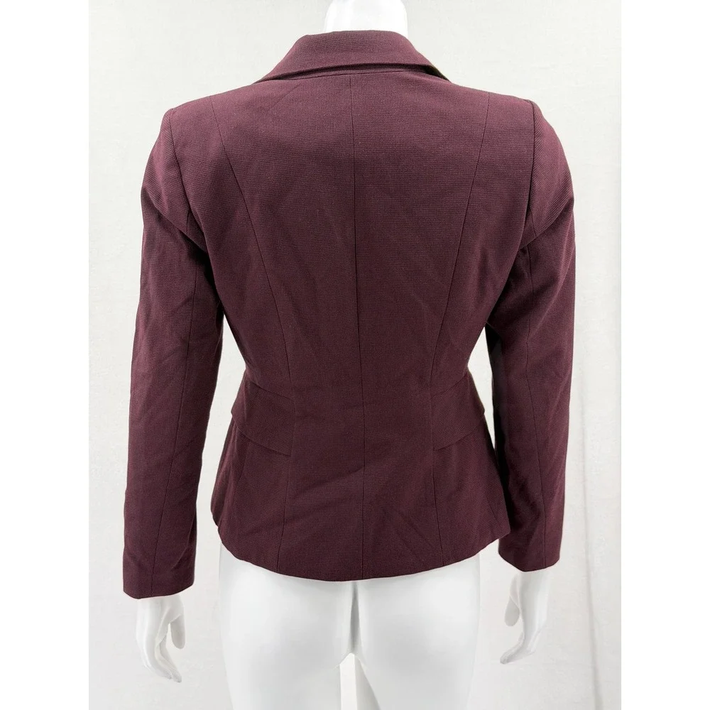 White House Black Market Blazer Womens 2P Burgundy Stretch Office Career Work